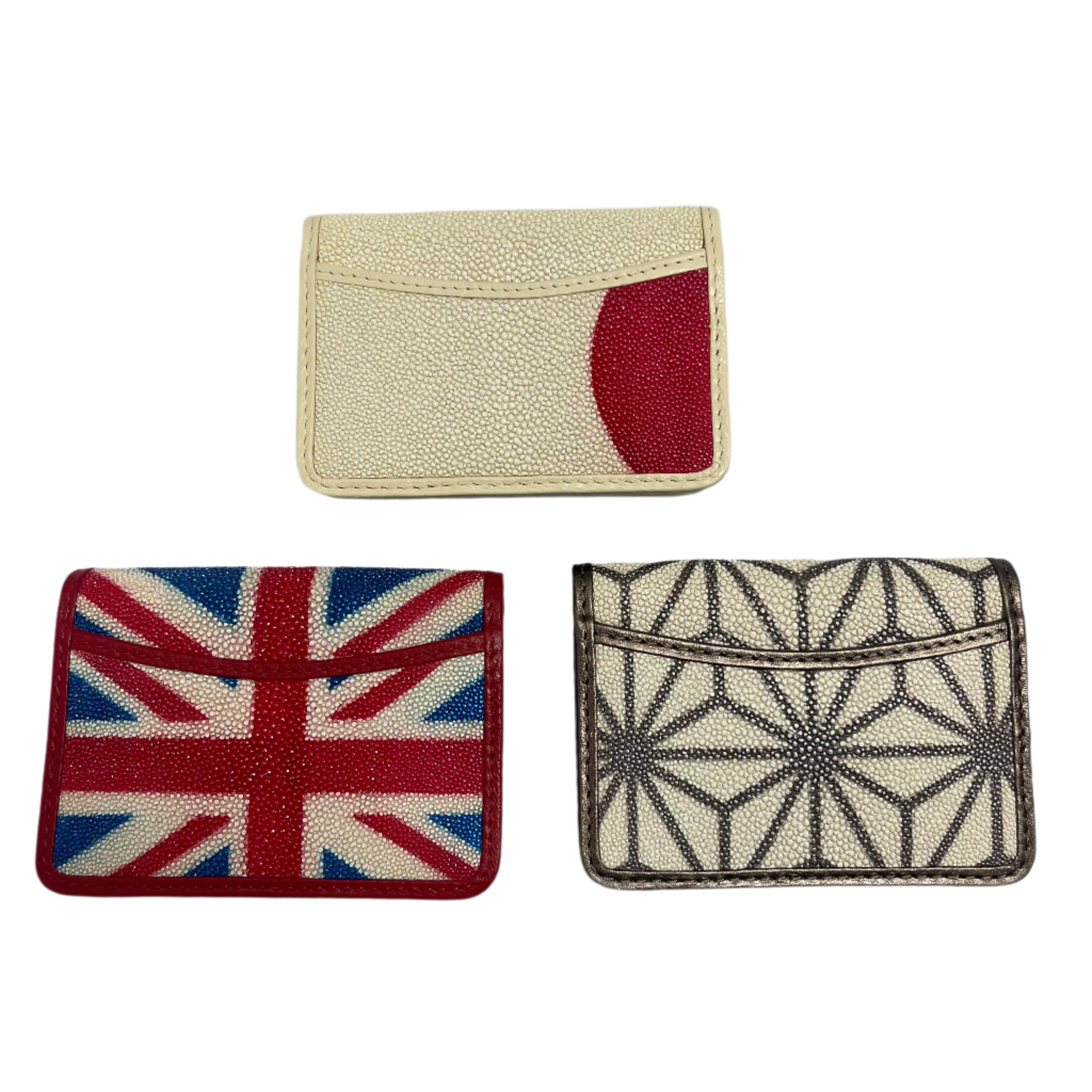 Stingray Leather Card Holder w/Design