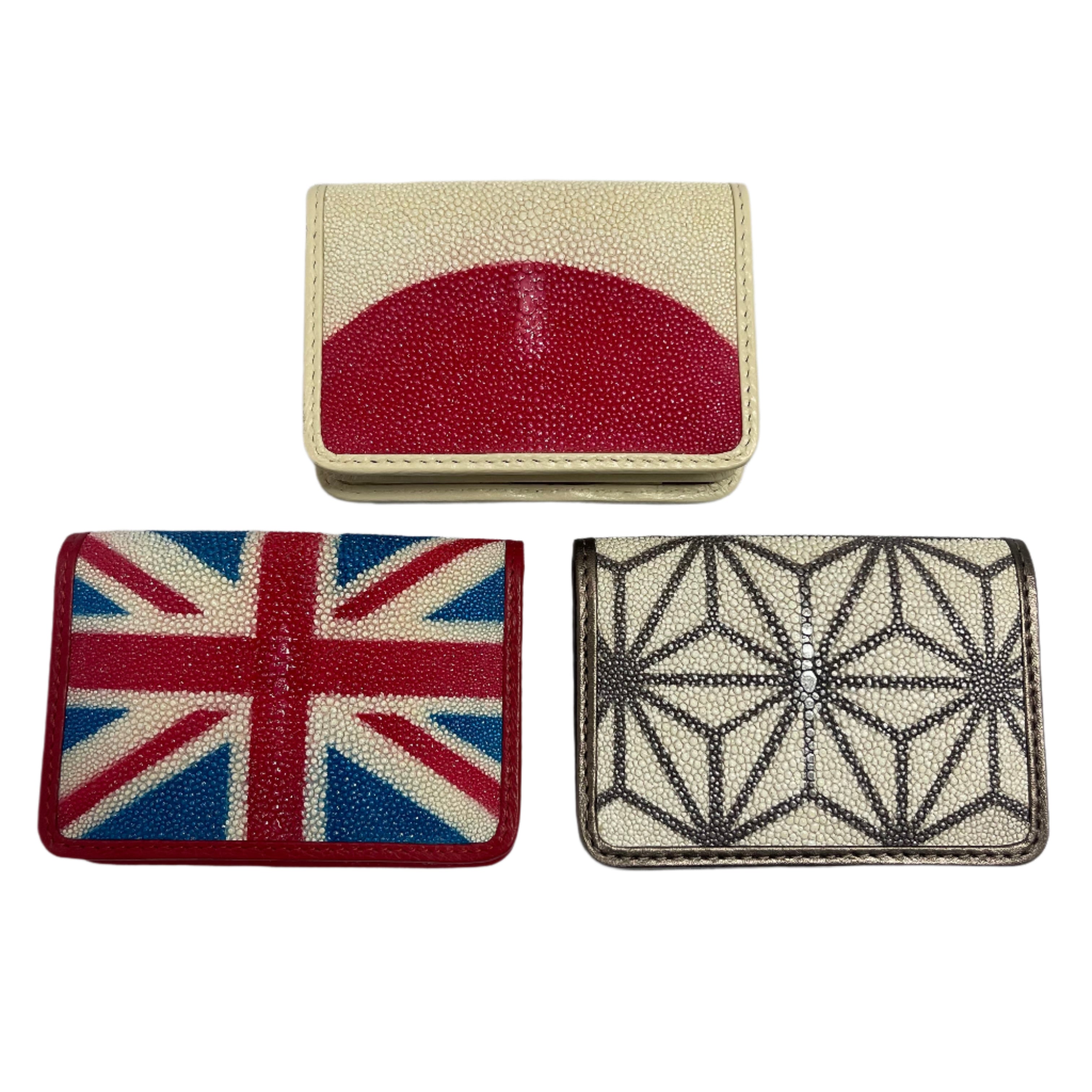 Stingray Leather Card Holder w/Design