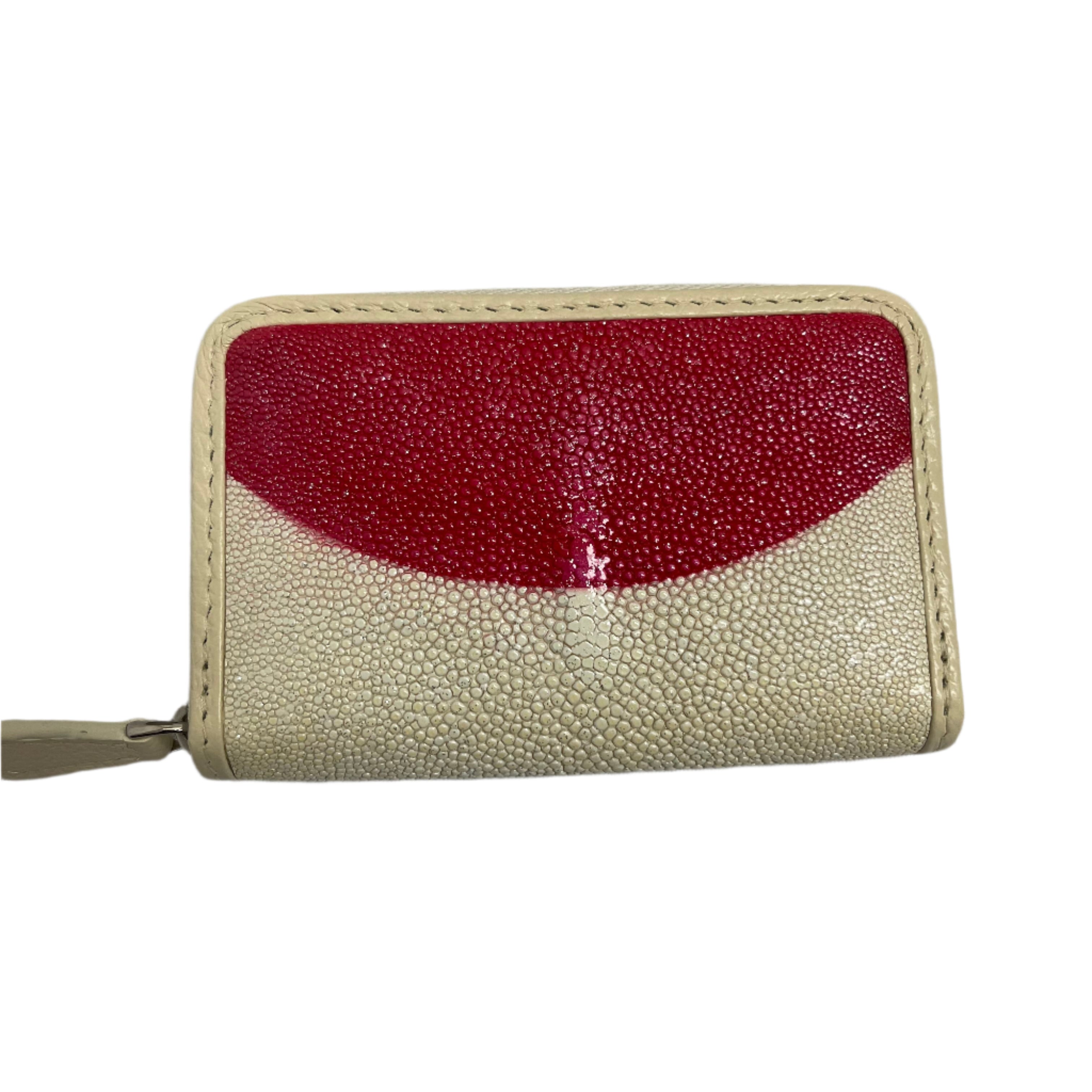 Stingray Leather Zippered Wallet w/Design