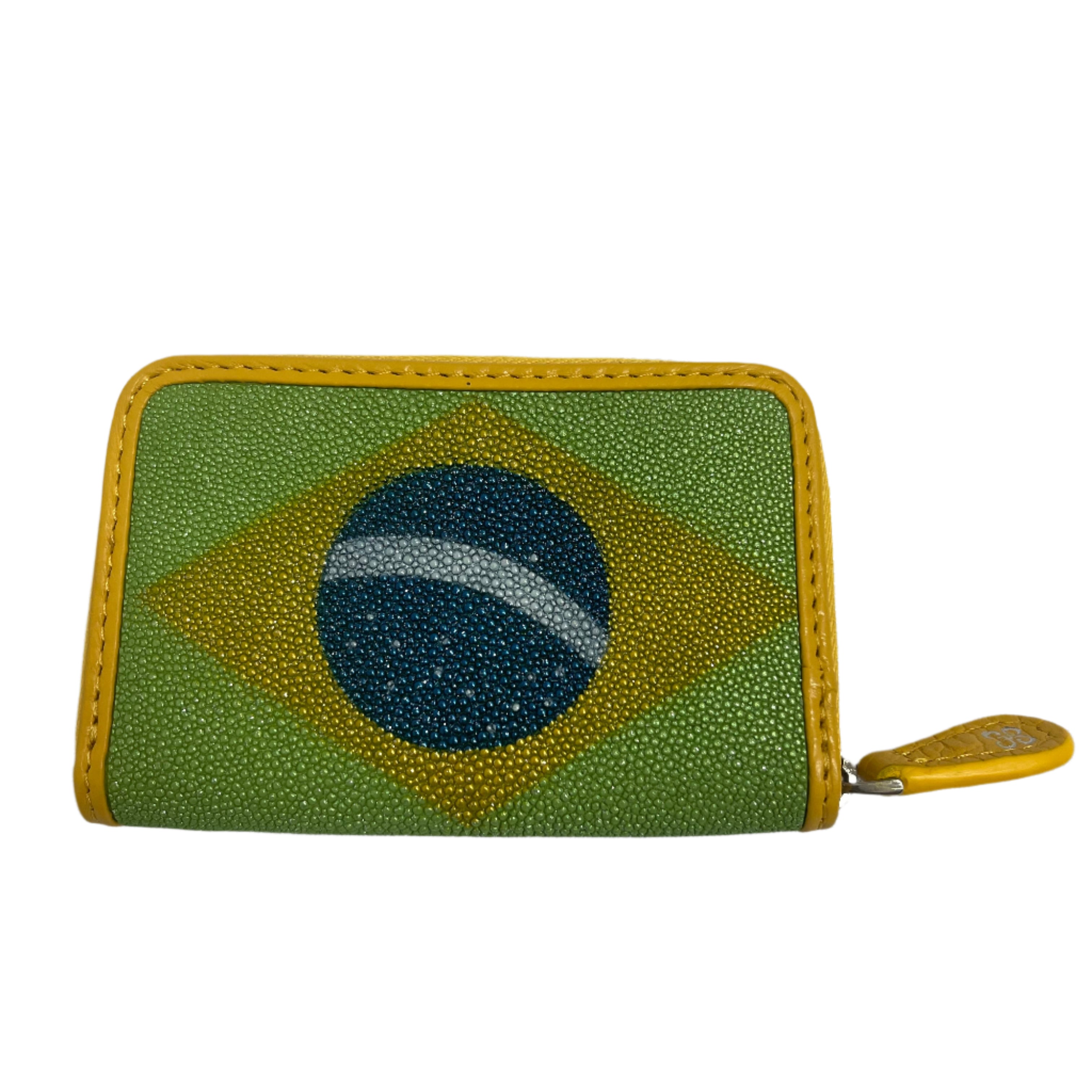 Stingray Leather Zippered Wallet w/Design