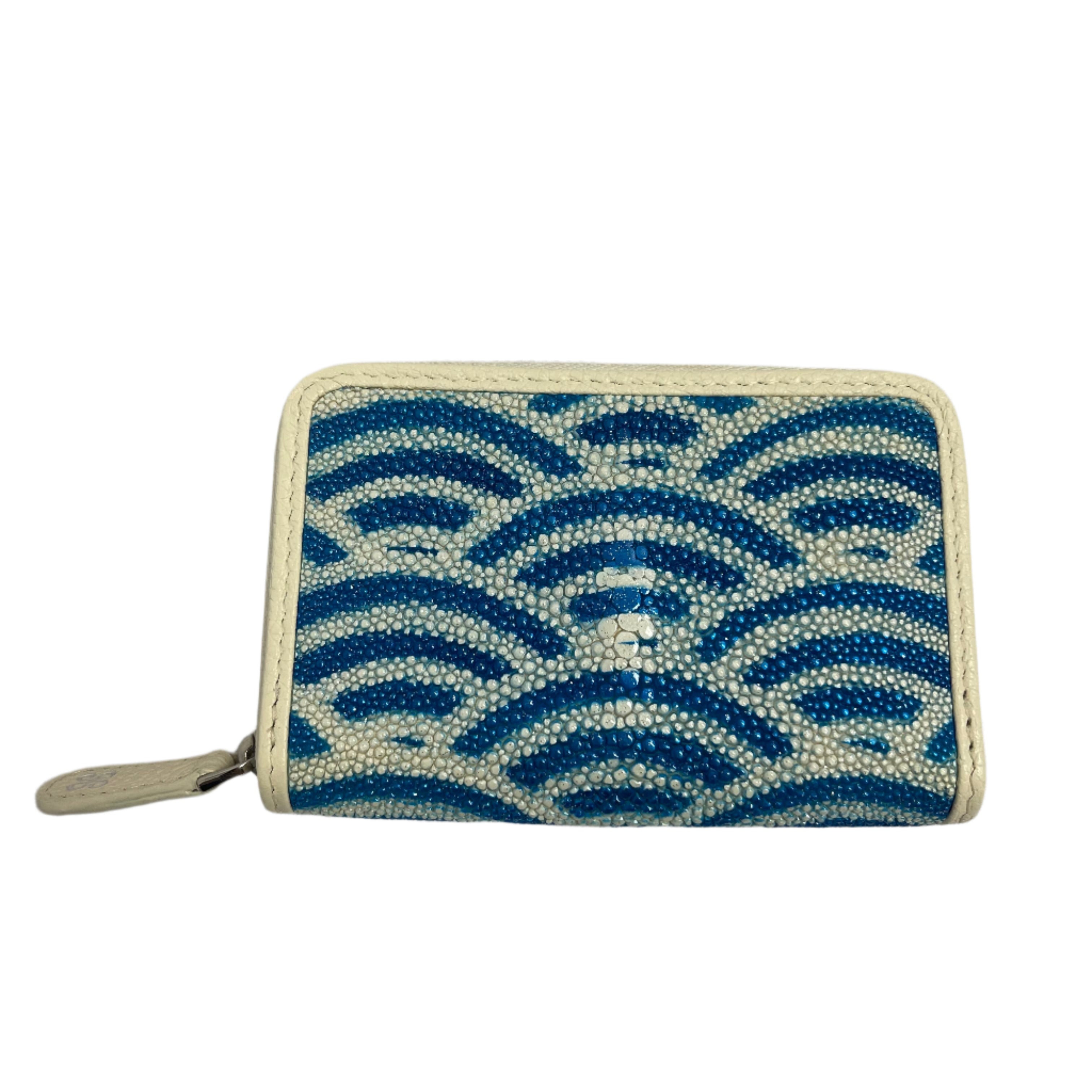 Stingray Leather Zippered Wallet w/Design