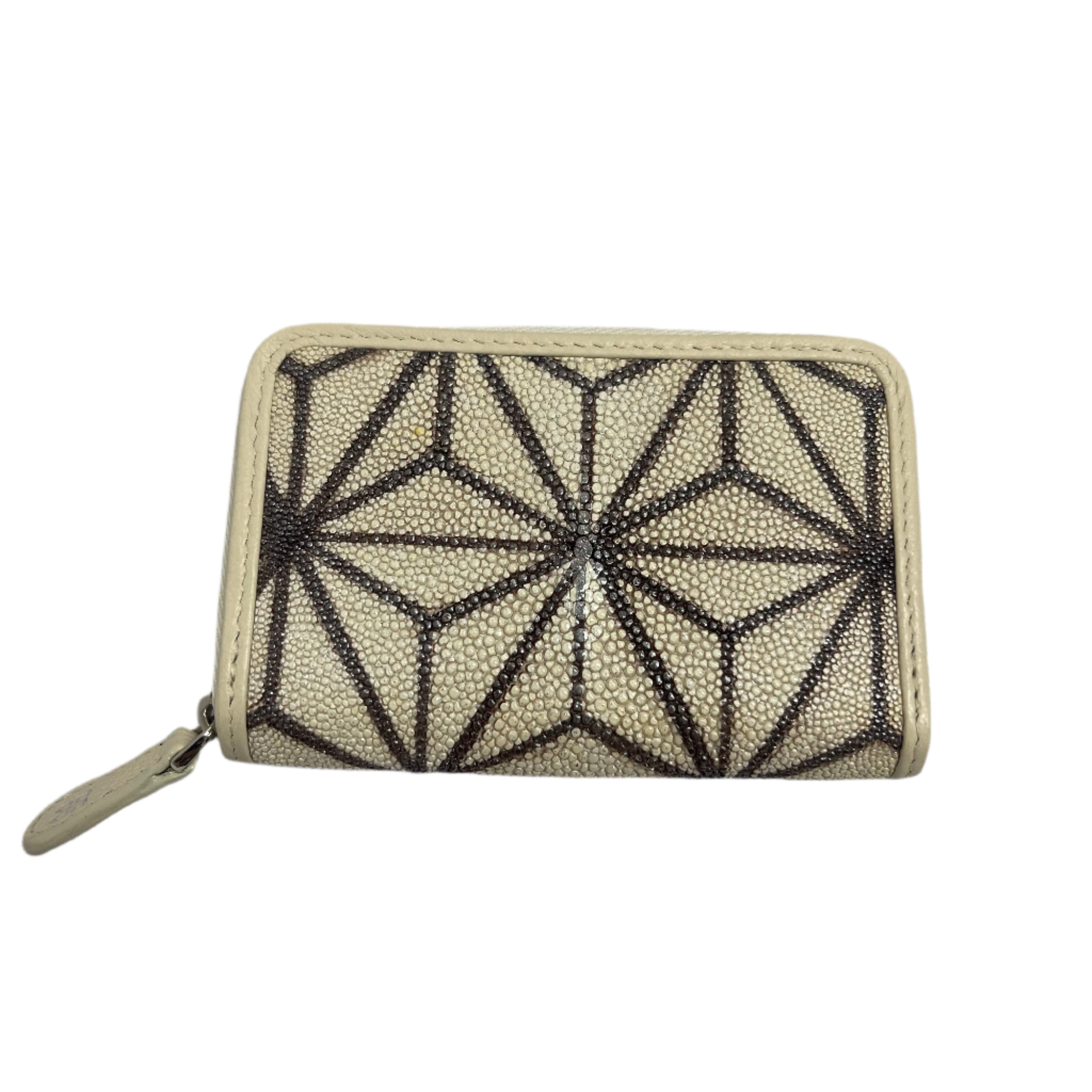 Stingray Leather Zippered Wallet w/Design