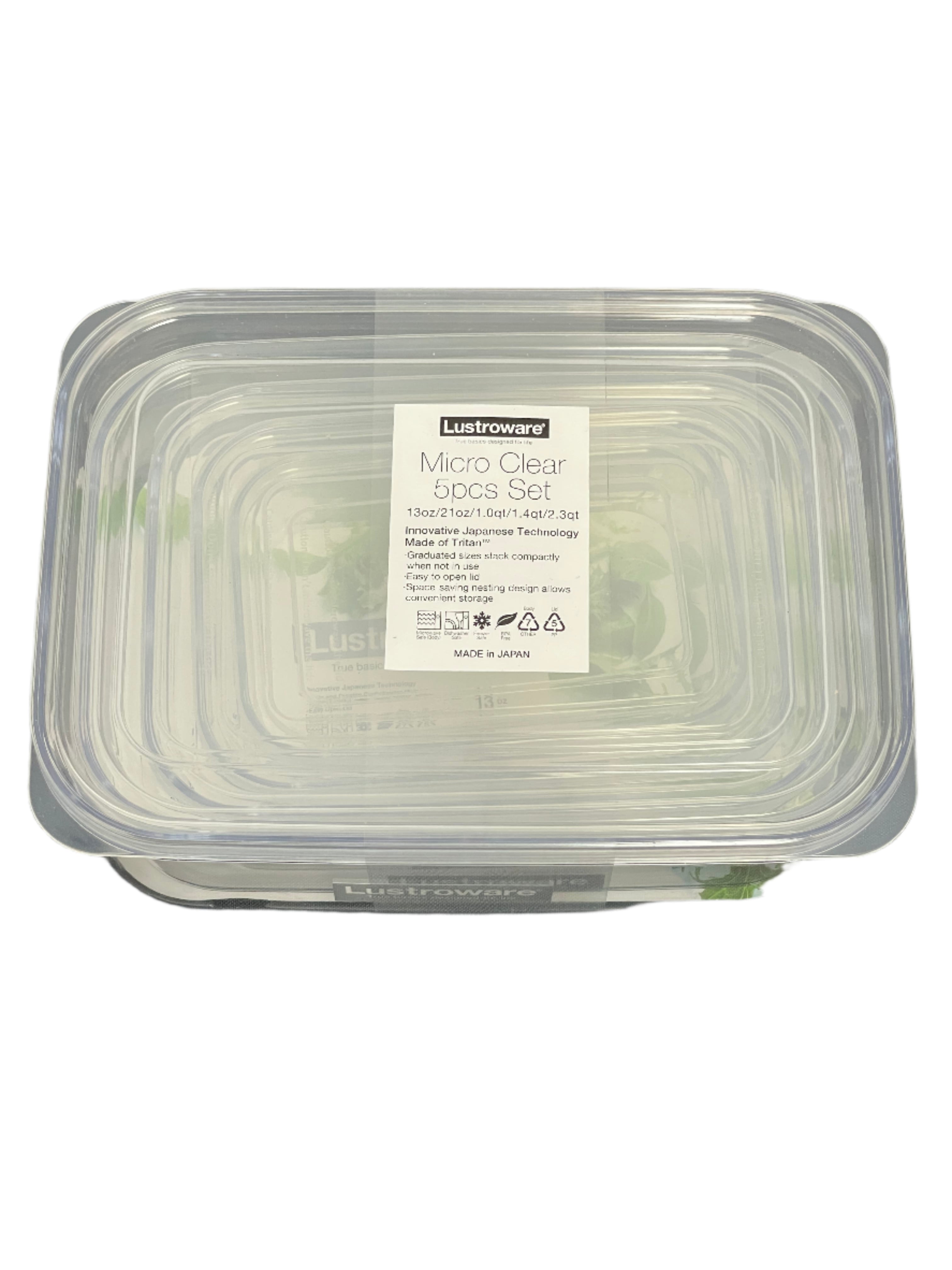 Lustroware Micro Clear Storage Container Set of 5pcs