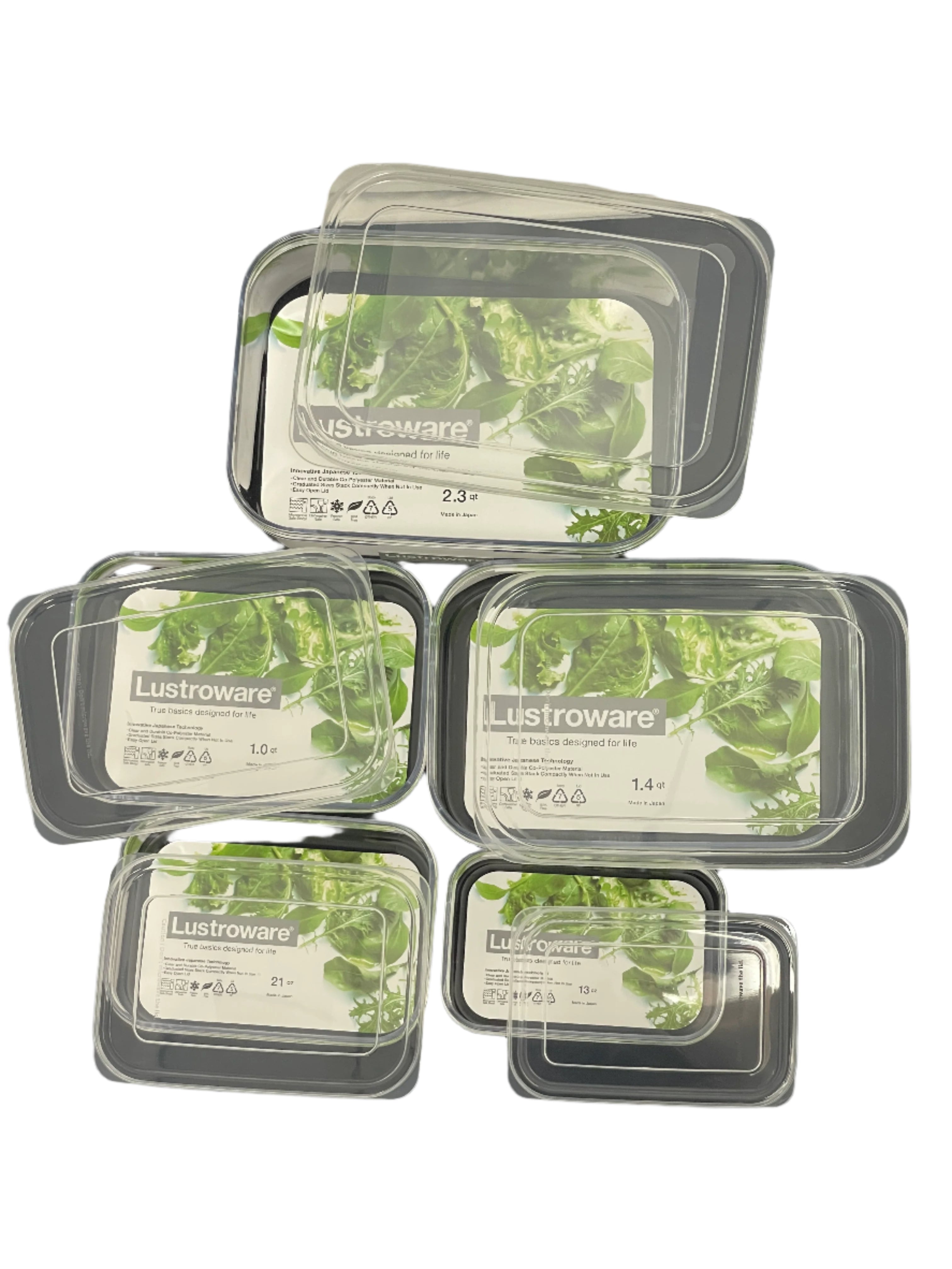 Lustroware Micro Clear Storage Container Set of 5pcs