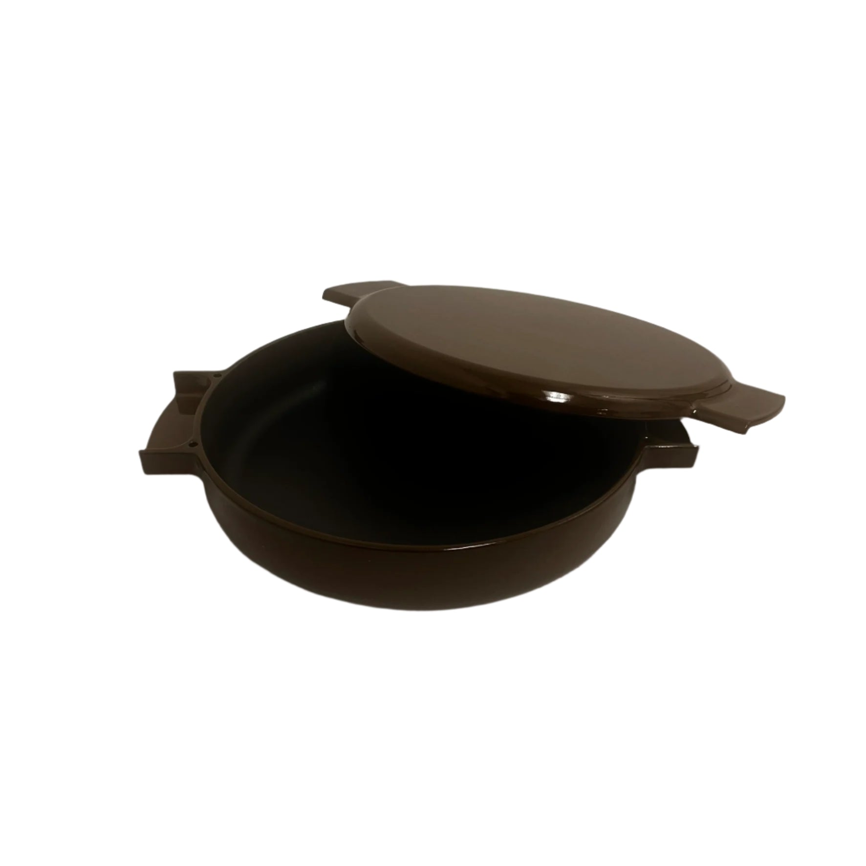 Ovject Enameled Cast Iron Pan with Grill Lid – Brown