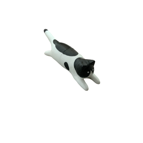 Jumping Cat Magnet black & white frontside