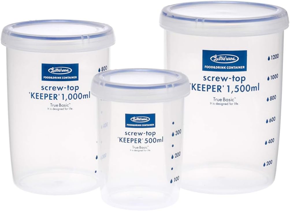 Lustroware Nestable Food Container Set of 3 / 17, 33.8, 50.7 oz