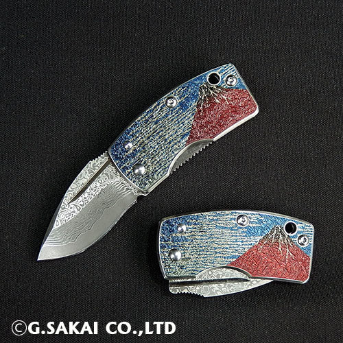 Ukimon Damascus Skull Money Clip Knife