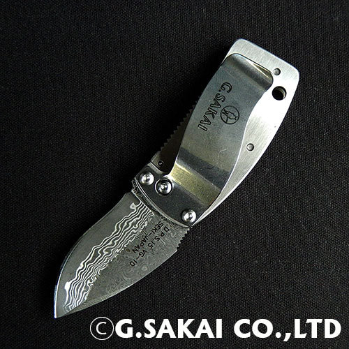 Ukimon Damascus Skull Money Clip Knife