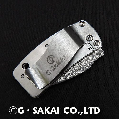 Ukimon Damascus Skull Money Clip Knife